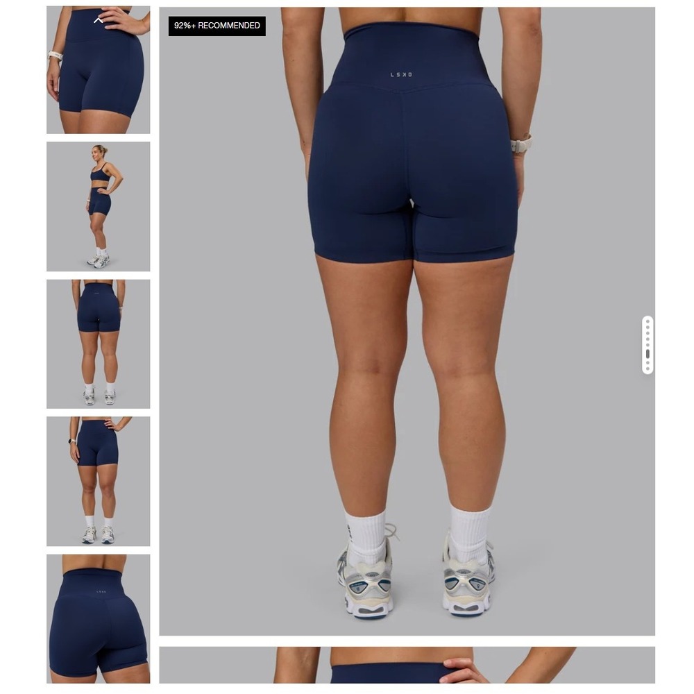 LSKD Elixir Mid Short Tight Future Navy XS High Waist Biker Shorts NEW NWT - Picture 5 of 16